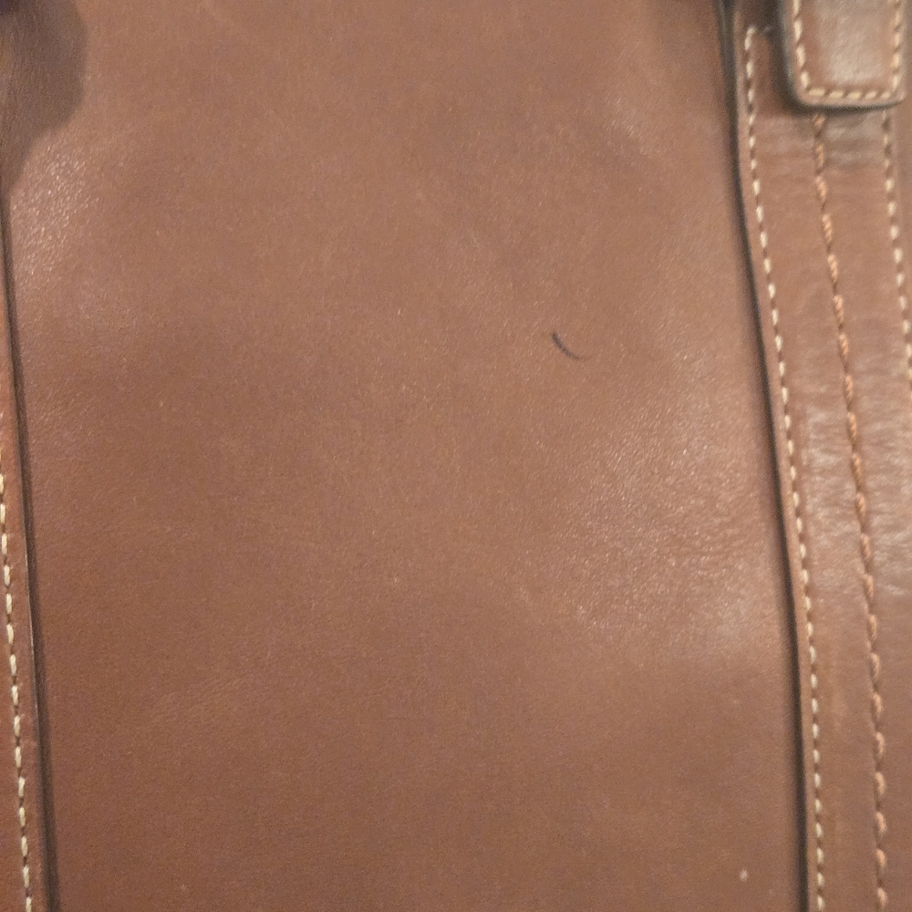 Coach Brown Leather Purse with Scarf Accent - Picture 6 of 14
